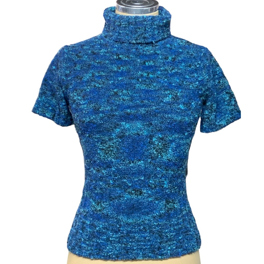Oscar De La Renta Women's Blue Turtleneck Sweater